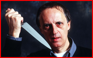 Dario Argento with a knife